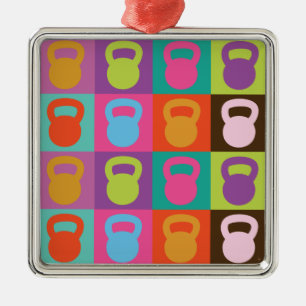 Ornamento De Metal Teste padrão de Kettlebell