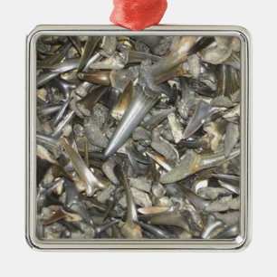 Ornamento De Metal Teste padrão fóssil dos dentes do tubarão