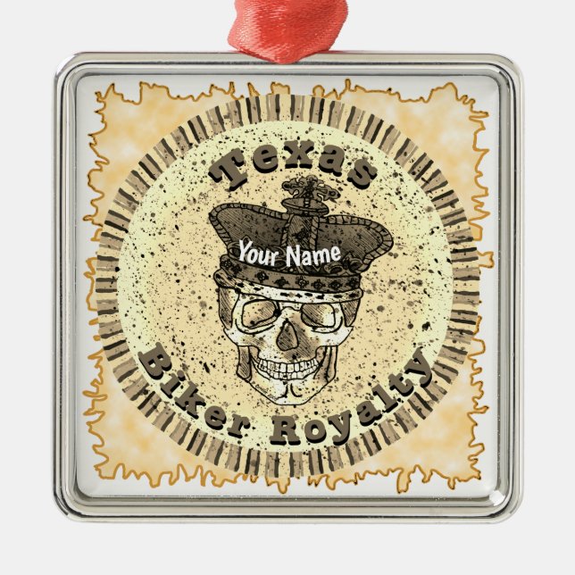 Ornamento De Metal Texas Biker  (Frente)