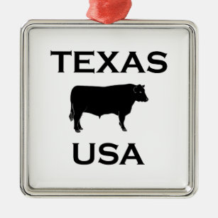Ornamento De Metal Texas USA Beef Cattle