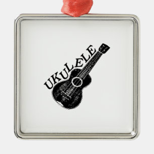 Ornamento De Metal Texto E Imagem Do Ukulele