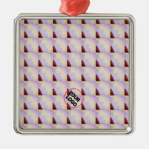 Ornamento De Metal Texto personalizado de adição de nome de foto simp