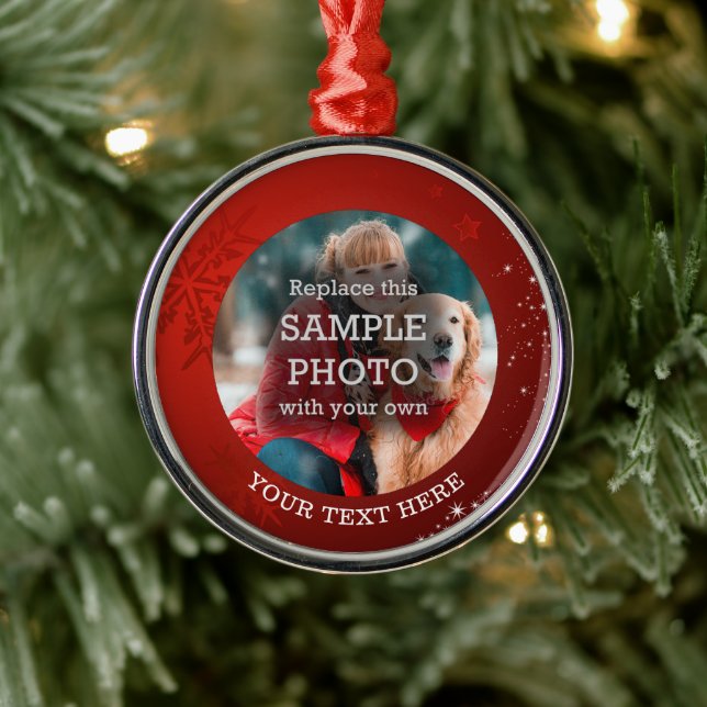 Ornamento De Metal Texto Personalizado de Fotografias de Estrelas Bra (Árvore)