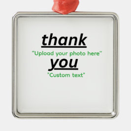 Ornamento De Metal Texto Personalizado & Envie Sua Foto Personalizada