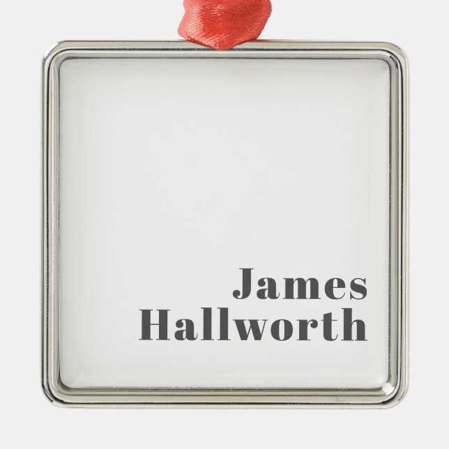 Ornamento De Metal Texto Retroativo Retroativo para na moda Editável  (Frente)