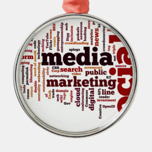 Ornamento De Metal texto social dos meios da palavra-nuvem