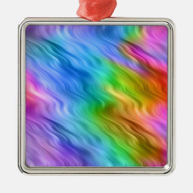 Ornamento De Metal Textura Wavy Azul Pansy (Frente)
