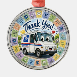 Ornamento De Metal Thank you Postal Workers 