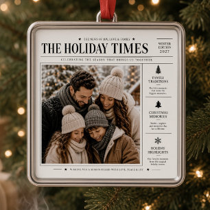 Ornamento De Metal The Holiday Times Foto Personalizada da Família
