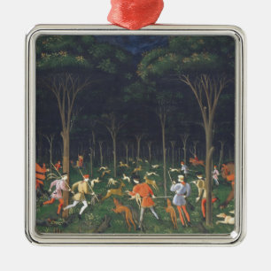 Ornamento De Metal The Hunt in the Forest (por Paolo Uccello)