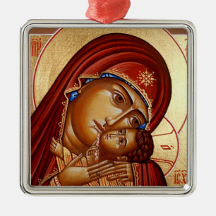Ornamento De Metal Theotokos
