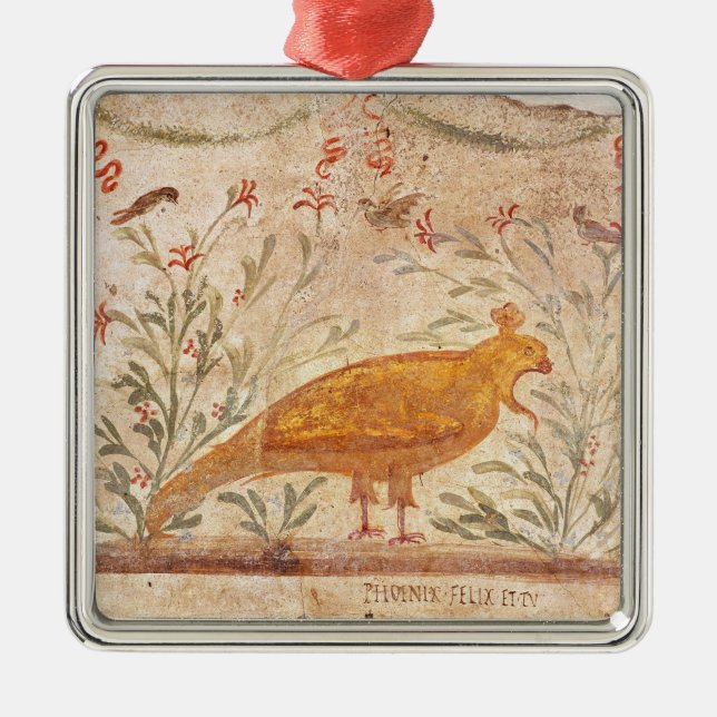 Ornamento De Metal thermopolium que descreve phoenix e inscrição (Frente)