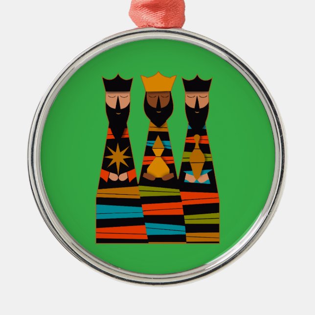 Ornamento De Metal Three Wise Men Modern Mid-Century (Frente)