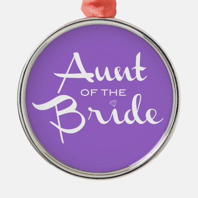 Ornamento De Metal Tia do Script Retroativo da Noiva (Frente)