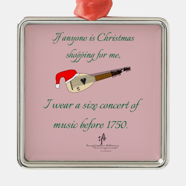 Ornamento De Metal Tiff Theorbo Natal Comprando Premium Sq. (Frente)