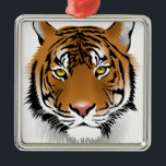 Ornamento De Metal Tiger Eyes<br><div class="desc">Olhos Tiger. Designs em produtos internos,  papel de carta e muito mais produtos, </div>