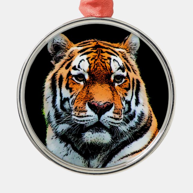 Ornamento De Metal Tiger Eyes Inspiration (Frente)