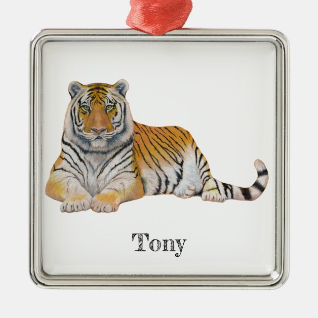 Ornamento De Metal Tigre (Frente)