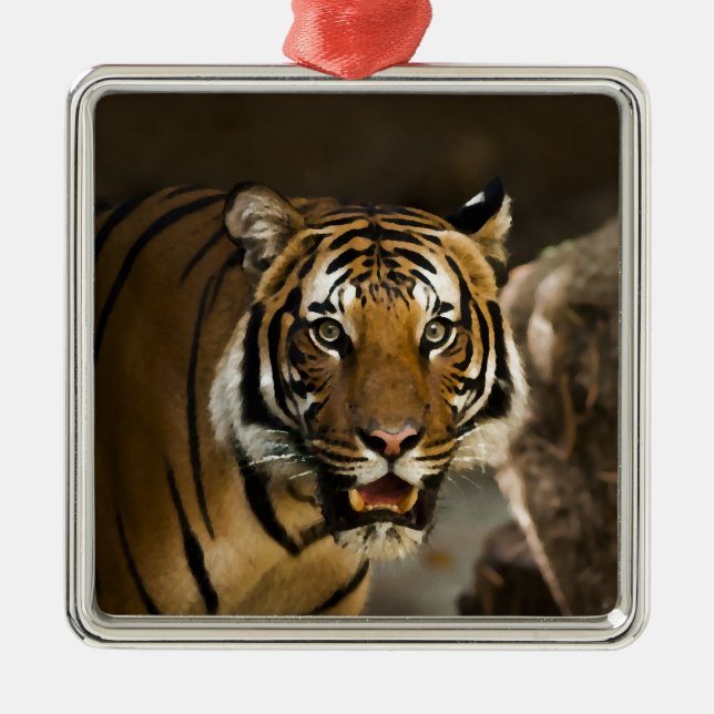 Ornamento De Metal Tigre Siberiano (Frente)