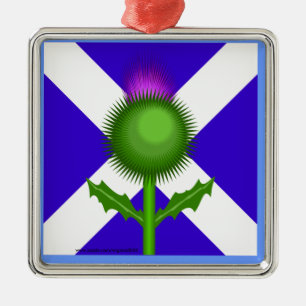 Ornamento De Metal Tijolo escocês e bandeira