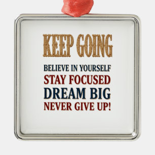 Ornamento De Metal Tipografia Motivacional Vintage Continue Seguindo