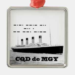 Ornamento De Metal Titanic CQD de MGY Sinal de socorro sem fio
