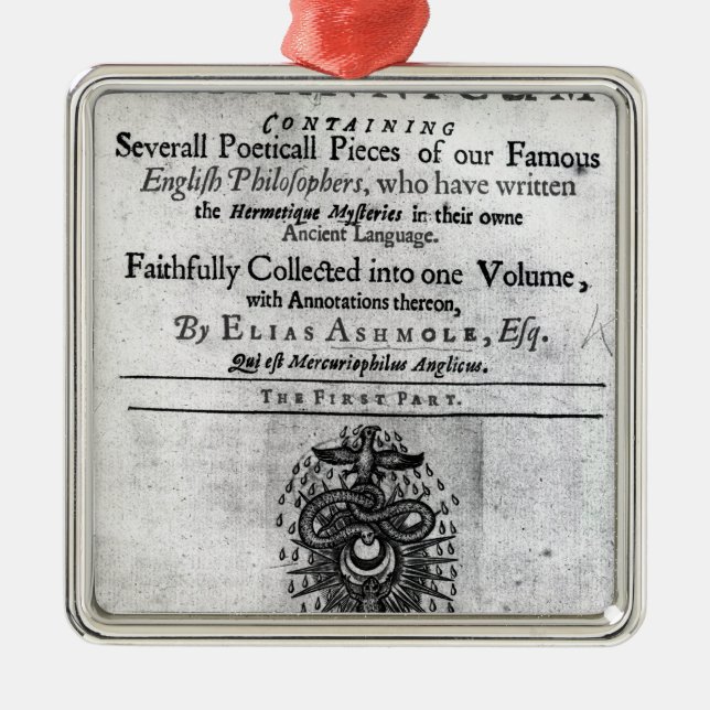 Ornamento De Metal Titlepage 'Theatrum Chemicum Britannicum (Frente)