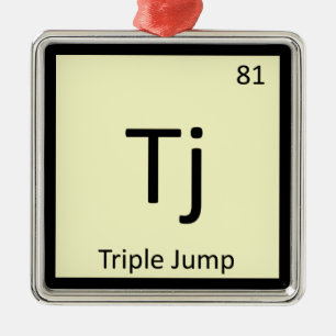 Ornamento De Metal Tj - Salto Triplo Atletismo Símbolo Químico