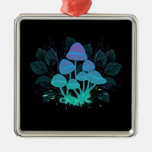 Ornamento De Metal Toadstools em arbustos