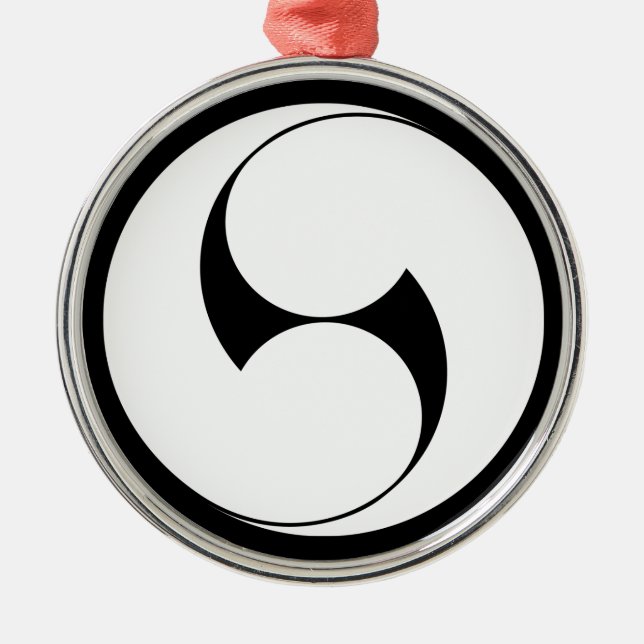 Ornamento De Metal Tomoë direito duplo (sem fundo) (Frente)