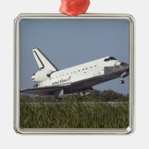 Ornamento De Metal Toques de Atlantis do vaivém espacial para baixo