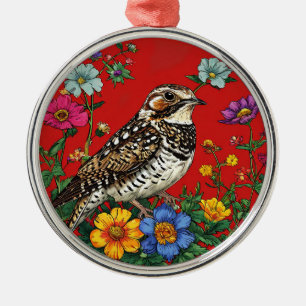 Ornamento De Metal Tordo Artístico Pássaro Vintage Botânico Vida Selv