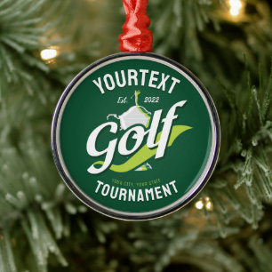 Ornamento De Metal Torneio de Golfe do nome Pro Golf Torphy Golfing