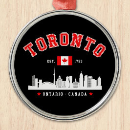 Ornamento De Metal Toronto Canada Skyline City