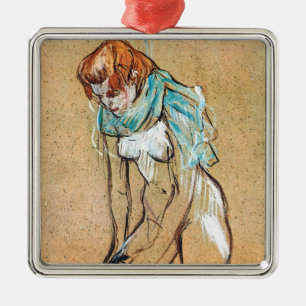 Ornamento De Metal Toulouse-Lautrec - Mulher Puxando suas Meias