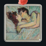 Ornamento De Metal Toulouse-Lautrec - Na Cama, O Beijo<br><div class="desc">Na cama,  The Kiss / Au iluminou : Le baiser - Henri de Toulouse-Lautrec,  Oil on Cardboard,  1892</div>