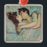 Ornamento De Metal Toulouse-Lautrec - Na Cama, O Beijo<br><div class="desc">Na cama,  The Kiss / Au iluminou : Le baiser - Henri de Toulouse-Lautrec,  Oil on Cardboard,  1892</div>