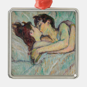 Ornamento De Metal Toulouse-Lautrec - Na Cama, O Beijo