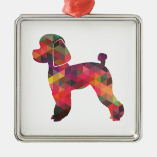 Ornamento De Metal Toy Poodle Dog Geo Silhouette