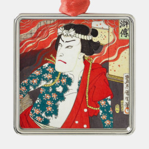 Ornamento De Metal Toyohara Kunichika: Kabuki - sapador-bombeiro