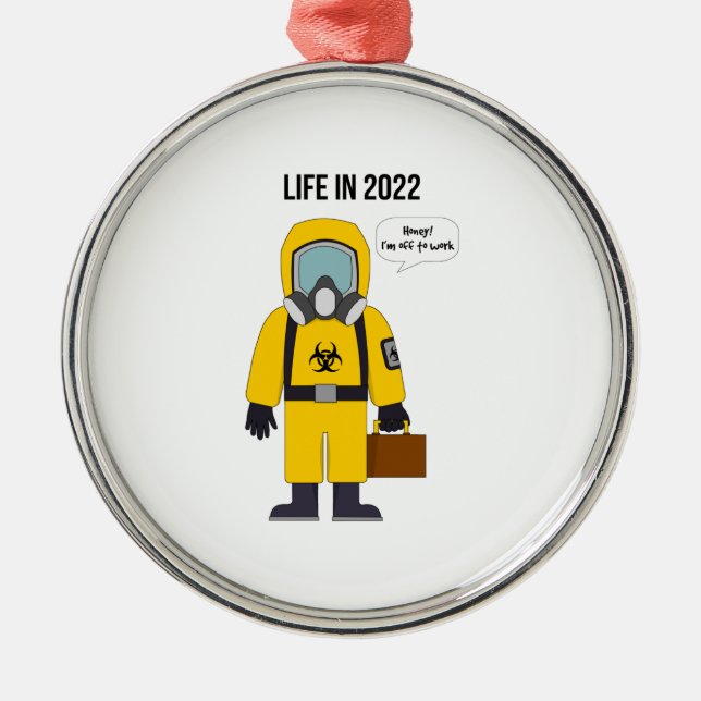 Ornamento De Metal Trabalhando em 2022 (Frente)