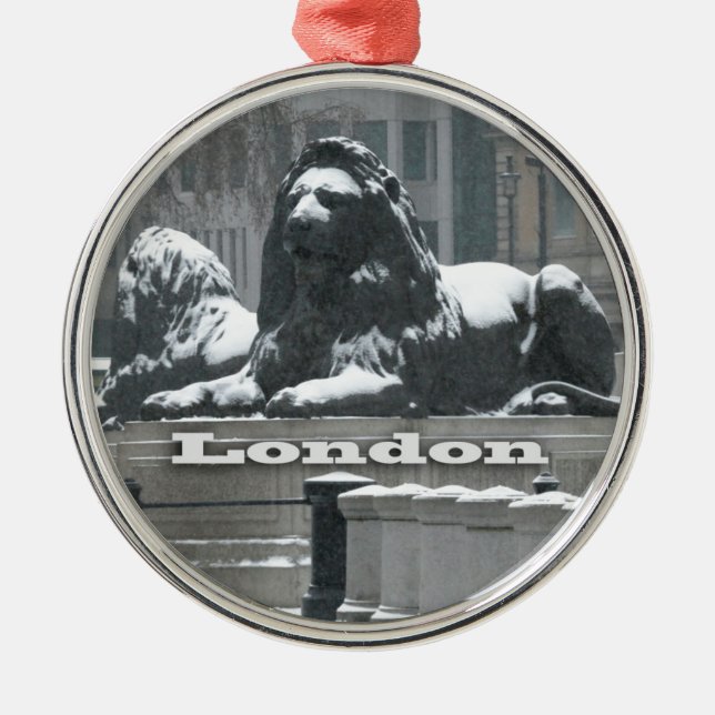 Ornamento De Metal Traffic Square London - Neve (Frente)