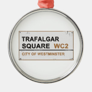 Ornamento De Metal Traffic Square London - Sinal de Vintage
