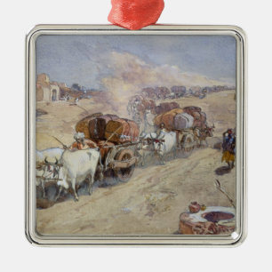 Ornamento De Metal Transporte do algodão, India, 1862 (w/c sobre o