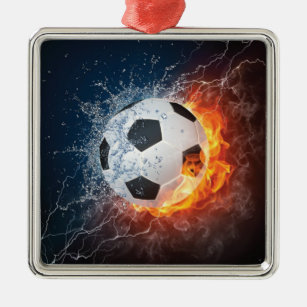Ornamento De Metal Travesseiro decorativo Flaming de Futebol/Bola de 