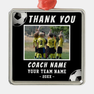 Ornamento De Metal Treinador de Futebol Personalizado Equipe Foto Obr