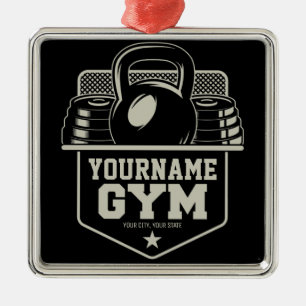 Ornamento De Metal Treinador Personalizado de Malhação GYM Kettlebell