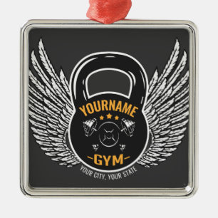 Ornamento De Metal Treinador Personalizado de Malhações GYM Kettleb