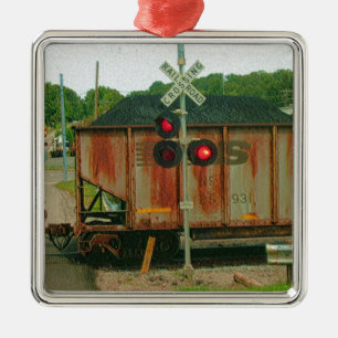 Ornamento De Metal Trem de carvão de WV