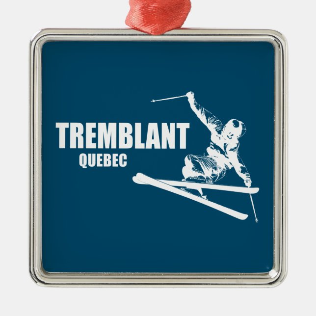Ornamento De Metal Tremblant Quebec Skier (Frente)